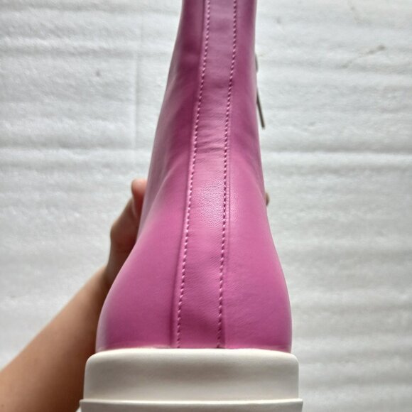 Haute Pink Leather High Top Sneakers Hot Pink EU 44 / US 10.5M / 12.5W NWT - Picture 10 of 11
